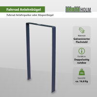 Fahrradanlehnbügel 115 x 76 cm Flachstahl 13 mm Anthrazit Einbetonieren Fahrradständer Parker Typ U