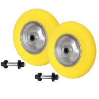 2x Schubkarrenrad pannensicher 4.80/4.00-8 mit Achse PU...
