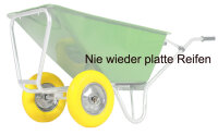 2x Schubkarrenrad pannensicher 4.80/4.00-8 mit Achse PU Stahlfelge 200 kg Vollgummi