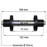 2x Schubkarrenrad pannensicher 4.80/4.00-8 mit Achse PU Stahlfelge 200 kg Vollgummi