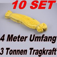 10x Rundschlinge 3000 kg 3 to 4 m Umfang Hebeband Hebeschlinge Hebegurt