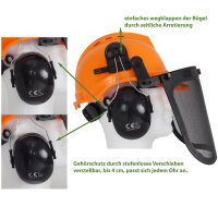 Forsthelm Forstschutzhelm mit Visier und Gehörschutz Schutzhelm 50-66 cm Sägehelm