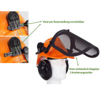 Forsthelm Forstschutzhelm mit Visier und Gehörschutz Schutzhelm 50-66 cm Sägehelm