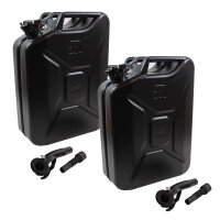 2x Metallkanister schwarz 20 Liter inkl. Ausgießer...