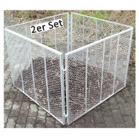 2x TRUTZHOLM Komposter 100x100x80 cm Metallkomposter aus Streckmetall Gartenkomposter  Feuerverzinkt