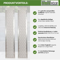 TRUTZHOLM 2 x Alu Auffahrrampen 150 x 21,5 cm 200 kg rutschhemmend starr Fahrradrampen Verladerampen