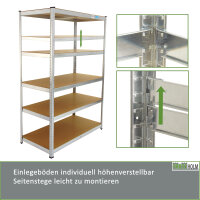2er Set XXL Schwerlastregal 180x115x60 cm 875 kg Traglast Werkstattregal Lagerregal Weitspannregal