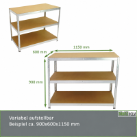 2er Set XXL Schwerlastregal 180x115x60 cm 875 kg Traglast Werkstattregal Lagerregal Weitspannregal