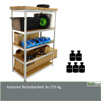 2er Set XXL Schwerlastregal 180x115x60 cm 875 kg Traglast Werkstattregal Lagerregal Weitspannregal