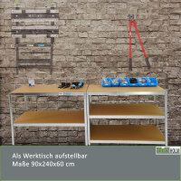 4er Set XXL Schwerlastregal 180x115x60 cm 875 kg Traglast Lagerregal Werkstattregal Weitspannregal
