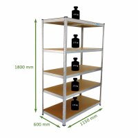 4er Set XXL Schwerlastregal 180x115x60 cm 875 kg Traglast Lagerregal Werkstattregal Weitspannregal