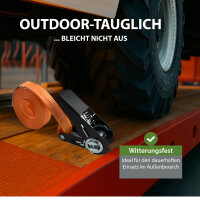 Ratschen Spanngurt Spanngurte Orange 1-tlg 4m 0,8t 800kg Schwarzes Schloss