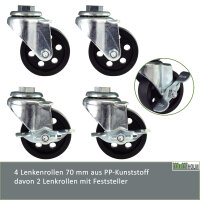 Rangierhilfe für PKW 4 Stück jeweils 680 kg Rangierroller V Form Schwenkgriff 360° drehbar