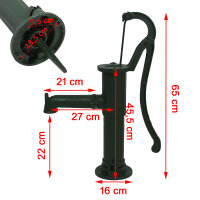 Schwengelpumpe + Pumpenständer Klassisches Design Gusseisen Handpumpe Gartenpumpe Ständer