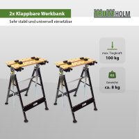 2er Set 100 kg Werkbank Klappbar höhenverstellbar Werktisch Spanntisch Arbeitstisch