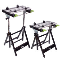 2 x Werkbank Premium Alu klappbar höhenverstellbar 7 Stufen Werktisch Schnellspanner, bis 90° neigbar