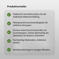 2 x Werkbank Premium Alu klappbar höhenverstellbar 7 Stufen Werktisch Schnellspanner, bis 90° neigbar