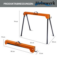 2x Arbeitsbock, Gerüstbock, Klappbock, bis 500 kg, Klappbarer Metallbock mit Griff