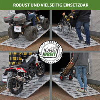 DREIBREIT by TRUTZHOLM 2-fach Auffahrrampe klappbar 215cm Tragkraft 1020kg Alu Verladerampe gelocht