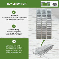 DREIBREIT by TRUTZHOLM 2-fach Auffahrrampe klappbar 215cm Tragkraft 1020kg Alu Verladerampe gelocht