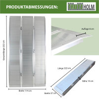 DREIBREIT by TRUTZHOLM Alu Auffahrrampe 222 cm 2-fach klappbar Tragkraft 1650 kg geriffelt massiv