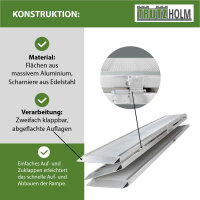 DREIBREIT by TRUTZHOLM Alu Auffahrrampe 222 cm 2-fach klappbar Tragkraft 1650 kg geriffelt massiv