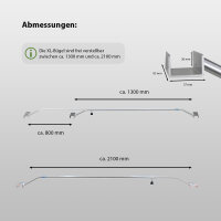 Anhänger Flachplane Blau mit Gummigurt 2575x1345x100mm Gewebeplane incl. 2 Alu-Bügel