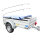 Anhänger Flachplane Blau mit Gummigurt 2575x1345x100mm Gewebeplane incl. 2 Alu-Bügel