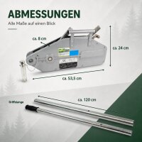 Seilzug 1600kg Greifzug Seilwinde Forstseilwinde Offroad Winde 1,6 t to 20m Seil