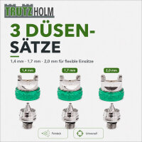 HVLP Lackierpistole mit 3 Edelstahldüsen 1,4mm 1,7mm 2,0mm 600ml Becher