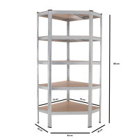 Eckregal 180x75x30 cm  Schwerlastregal Steckregal Lagerregal Kellerregal 875 kg Traglast