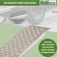 TRUTZHOLM 1 x Alu Auffahrrampe 150 x 21,5 cm 200 kg rutschhemmend starr Fahrradrampe Verladerampe