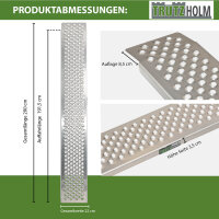 TRUTZHOLM 1x Auffahrrampe Alu 200 x 22 cm 200 kg gelocht gewölbt rutschhemmedn starr leichte Rampe