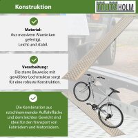 TRUTZHOLM 1x Auffahrrampe Alu 200 x 22 cm 200 kg gelocht gewölbt rutschhemmedn starr leichte Rampe
