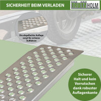 TRUTZHOLM 1x Auffahrrampe Alu 200 x 22 cm 200 kg gelocht gewölbt rutschhemmedn starr leichte Rampe