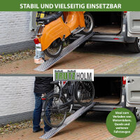 TRUTZHOLM 1x Auffahrrampe Alu 200 x 22 cm 200 kg gelocht gewölbt rutschhemmedn starr leichte Rampe
