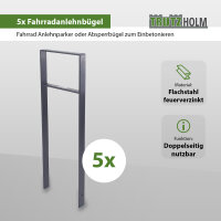 5 x Fahrradanlehnbügel 116,5 x 39 cm Flachstahl 13...