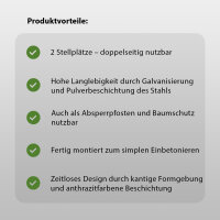 5 x Fahrradanlehnbügel 116,5 x 39 cm Flachstahl 13 mm Anthrazit Einbetonieren Fahrradständer Parker Typ H