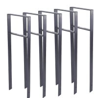 5 x Fahrradanlehnbügel 116,5 x 39 cm Flachstahl 13 mm Anthrazit Einbetonieren Fahrradständer Parker Typ H