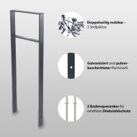 5 x Fahrradanlehnbügel 116,5 x 39 cm Flachstahl 13 mm Anthrazit Einbetonieren Fahrradständer Parker Typ H