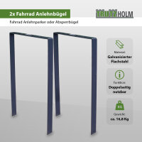 2 x Fahrradanlehnbügel 115 x 76 cm Flachstahl 13 mm Anthrazit Einbetonieren Fahrradständer Parker Typ U