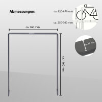 2 x Fahrradanlehnbügel 115 x 76 cm Flachstahl 13 mm Anthrazit Einbetonieren Fahrradständer Parker Typ U