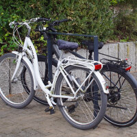 2 x Fahrradanlehnbügel 115 x 76 cm Flachstahl 13 mm Anthrazit Einbetonieren Fahrradständer Parker Typ U