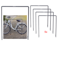 5 x Fahrradanlehnbügel 115 x 76 cm Flachstahl 13 mm Anthrazit Einbetonieren Fahrradständer Parker Typ U