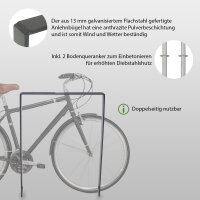 5 x Fahrradanlehnbügel 115 x 76 cm Flachstahl 13 mm Anthrazit Einbetonieren Fahrradständer Parker Typ U