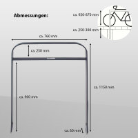 5 x Fahrradanlehnbügel 115 x 76 cm Flachstahl 13 mm Anthrazit Einbetonieren Fahrradständer Parker Typ H