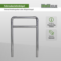 Fahrradanlehnbügel 118 x 78 cm Edelstahl Ø 60 mm Einbetonieren Fahrradständer Parker Typ H