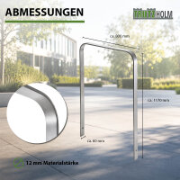 Fahrradanlehnbügel 117 x 80 cm Edelstahl 13 mm Fahrradständer Anlehnständer Parker Typ U