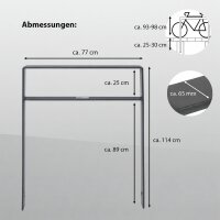 2x Fahrradanlehnbügel 114x77 cm Flachstahl 13 mm Anthrazit Einbetonieren Fahrradständer Parker Typ H