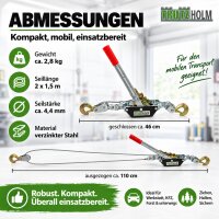 Handhebelseilzug Seilwinde Flaschenzug Hebezug Seilzug 2000 kg kraftvolle Übersetzung